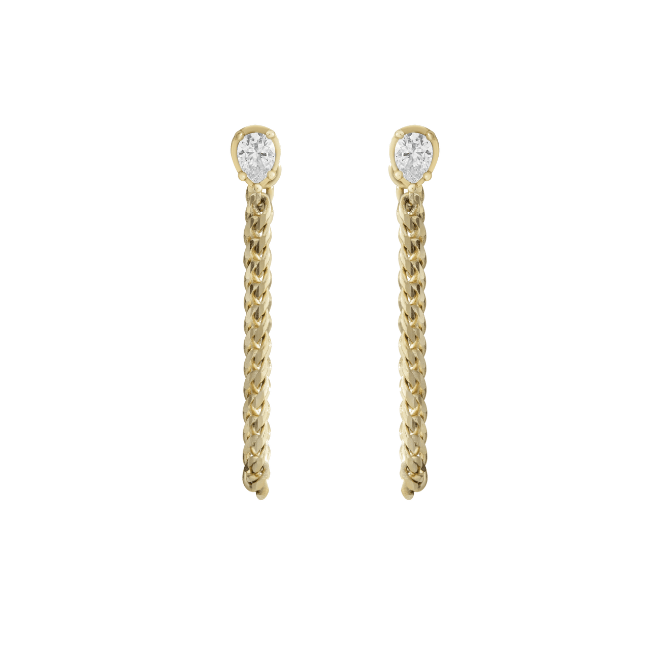  Chuva chain earrings - Lab-Grown Diamond Gold Chain Earrings -  The Future Rocks -    1 