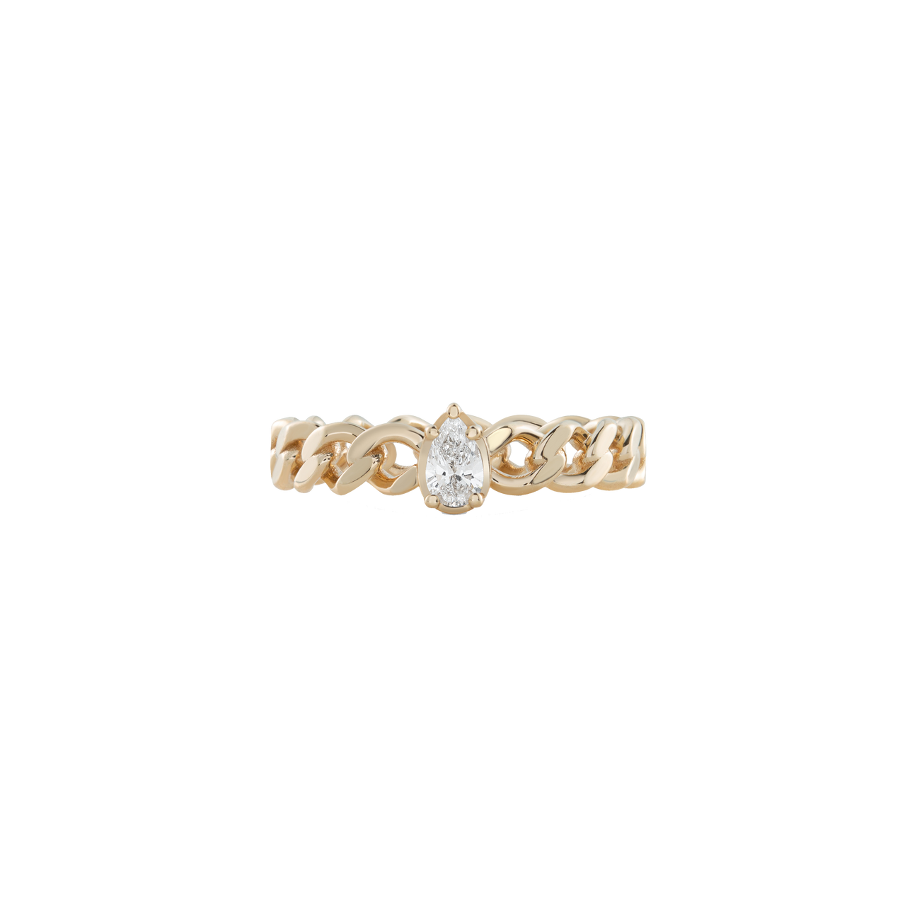  Chuva ring - Lab-Grown Diamond Gold Chain Ring -  The Future Rocks -    1 