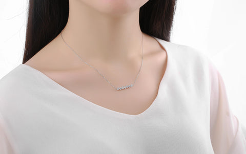  Drizzle necklace I - 14K White Gold Lab-Grown Diamond Drizzle Necklace I -  The Future Rocks  -    2 
