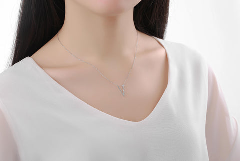  Drizzle necklace II - 14K White Gold Lab-Grown Diamond Drizzle Necklace II -  The Future Rocks  -    2 