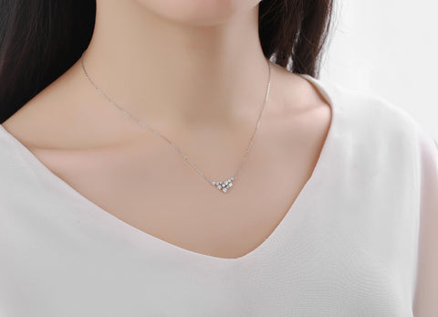  Drizzle necklace III - 14K White Gold Lab-Grown Diamond Drizzle Necklace III -  The Future Rocks  -    2 