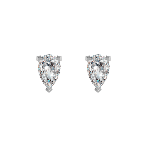 Pear Shaped Diamond Solitaire Stud Earrings– The Future Rocks