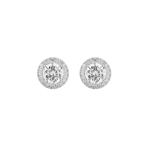  2ct. tw. halo 14k gold earrings - 2ct. tw. Lab-Grown Diamond Halo Earrings -  The Future Rocks -    1 