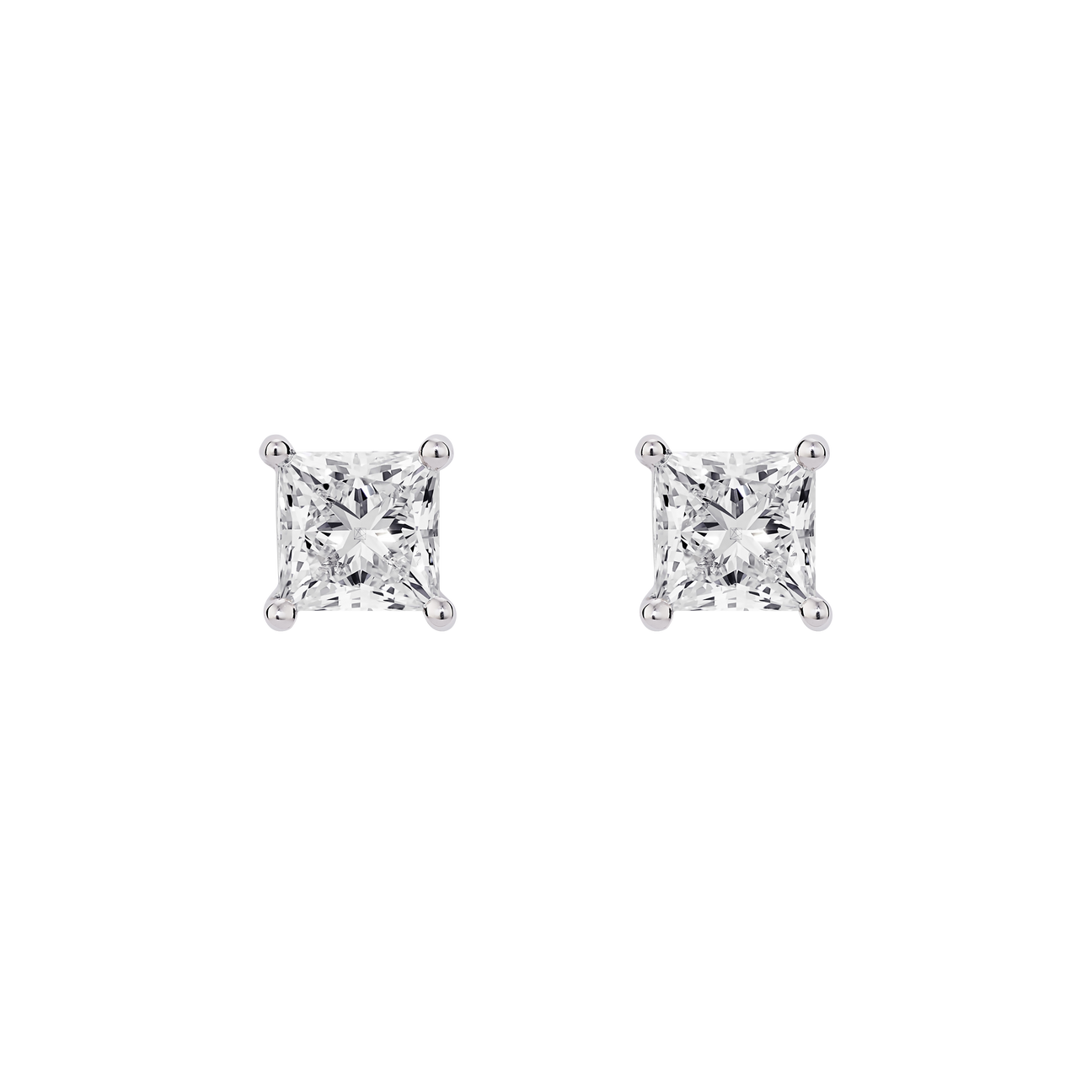  2ct. tw. princess studs - 2ct. tw. Princess Cut Lab Diamond Stud Earrings -  The Future Rocks -    1 