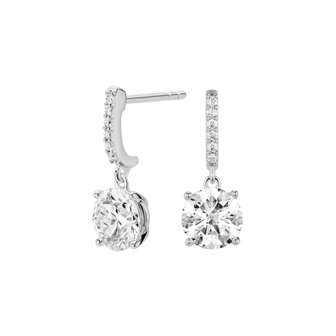  2ct. tw. round brilliant solitaire drop earrings - 2ct. tw. round brilliant solitaire drop earrings -  The Future Rocks  -    2 