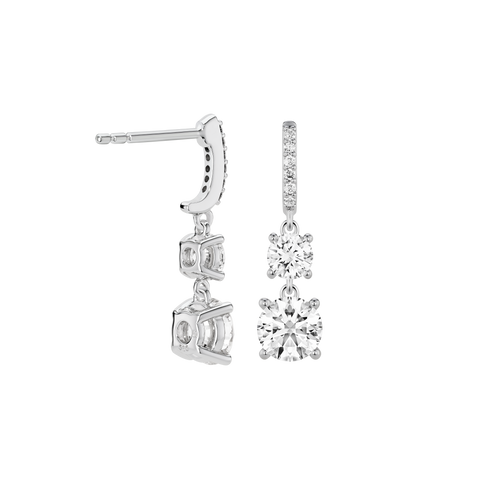  2ct. tw. round brilliant double drop earrings - 2ct. tw. round brilliant double drop earrings -  The Future Rocks  -    3 