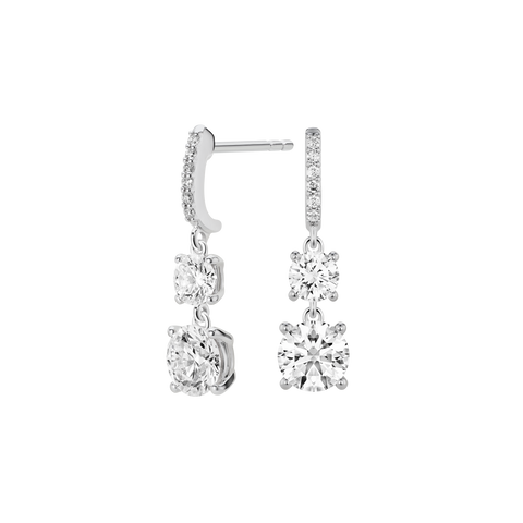  2ct. tw. round brilliant double drop earrings - 2ct. tw. round brilliant double drop earrings -  The Future Rocks  -    2 