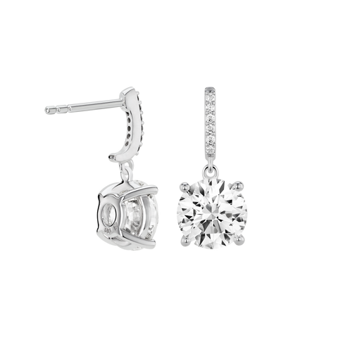  4ct. tw. round brilliant solitaire drop earrings - 4ct. tw. round brilliant solitaire drop earrings -  The Future Rocks  -    3 