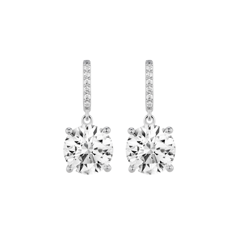  4ct. tw. round brilliant solitaire drop earrings - 4ct. tw. round brilliant solitaire drop earrings -  The Future Rocks  -    1 