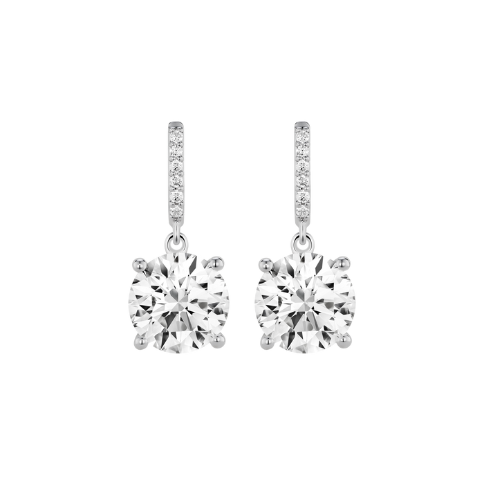  4ct. tw. round brilliant solitaire drop earrings - 4ct. tw. Lab-Grown Diamond Drop Earrings -  The Future Rocks -    1 