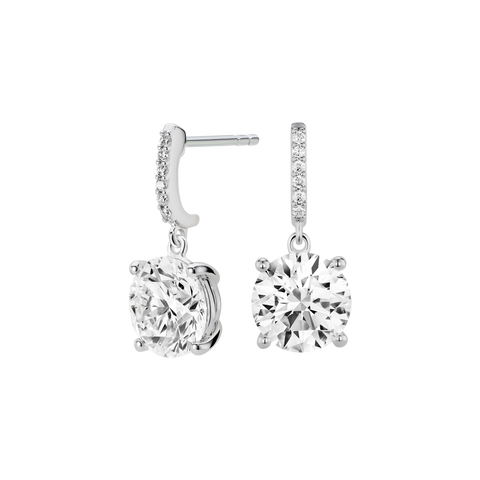  4ct. tw. round brilliant solitaire drop earrings - 4ct. tw. round brilliant solitaire drop earrings -  The Future Rocks  -    2 