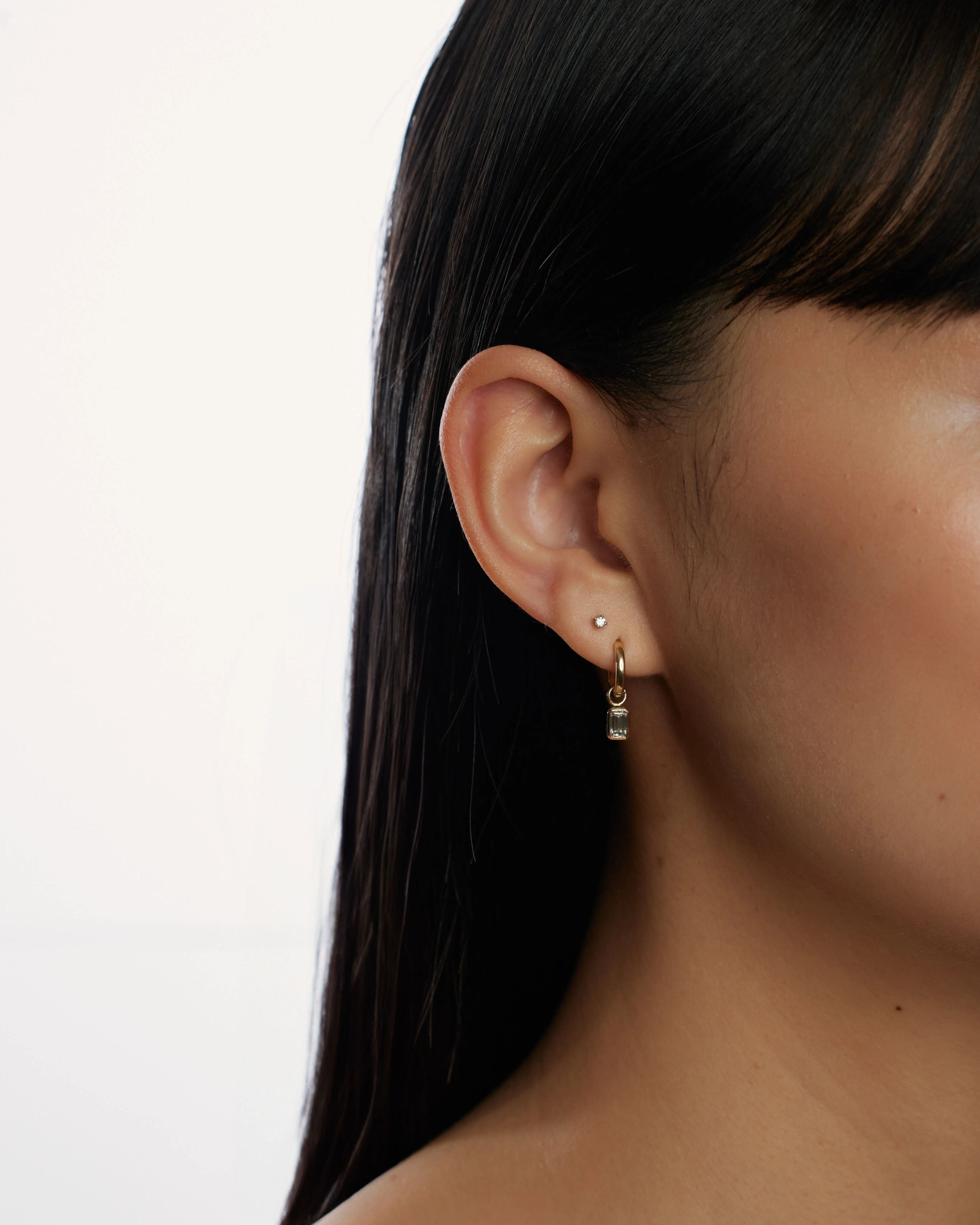  Emerald diamond earring charm - Emerald diamond earring charm -  The Future Rocks -    3 