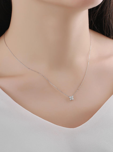  Essentials petite necklace - Petite Diamond Flower Necklace -  The Future Rocks  -    2 