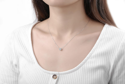  Essentials solitaire necklace - Essentials Lab-Grown Diamond Solitaire Necklace -  The Future Rocks  -    6 