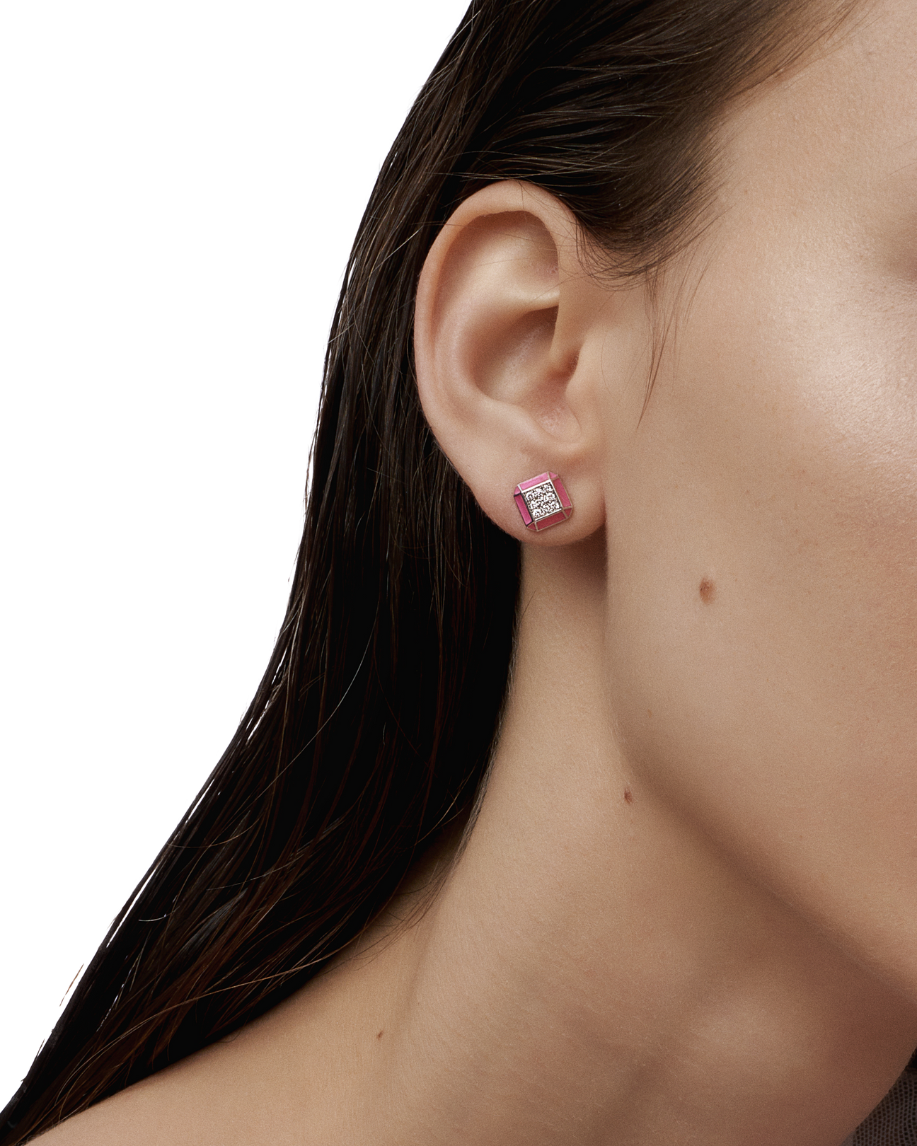  Eternity pink enamel studs - Eternity pink enamel studs -  The Future Rocks -    2 