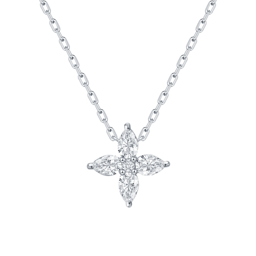  Flora pear floral necklace - Diamond Flower Pendant Necklace -  The Future Rocks -    1 