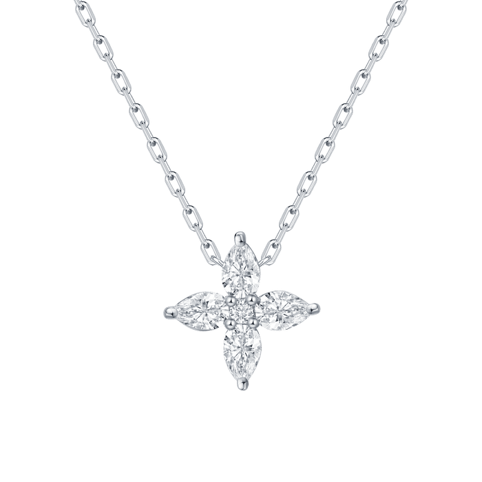  Flora pear floral necklace - Diamond Flower Pendant Necklace -  The Future Rocks -    1 