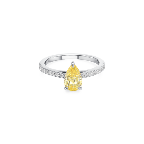  Golden sunbeam halo ring - Yellow Diamond Halo Ring -  The Future Rocks -    1 