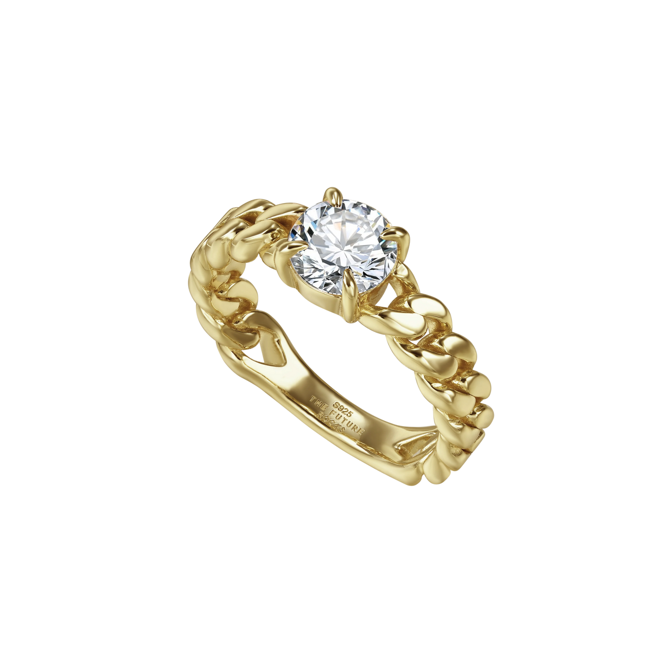  Grace round curb-link ring 1ct - Grace round curb-link ring 1ct -  The Future Rocks -    7 