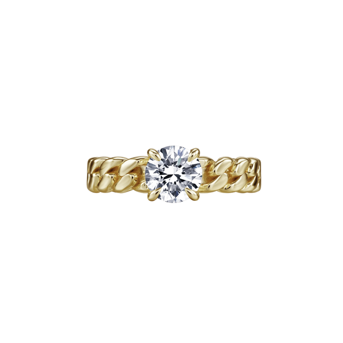  Grace round curb-link ring 1ct - Round Diamond Curb Chain Ring  -  The Future Rocks -    1 