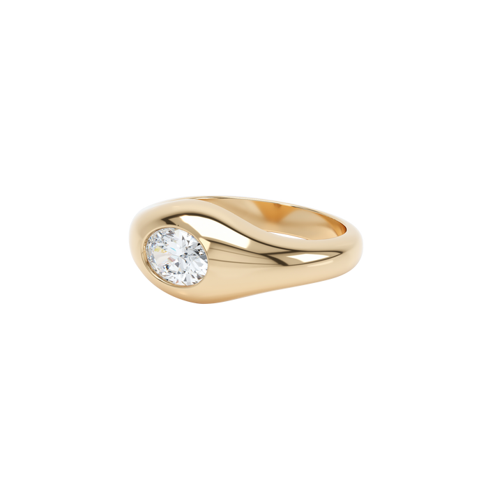  Curve diamond signet ring - Curve diamond signet ring -  The Future Rocks -    1 