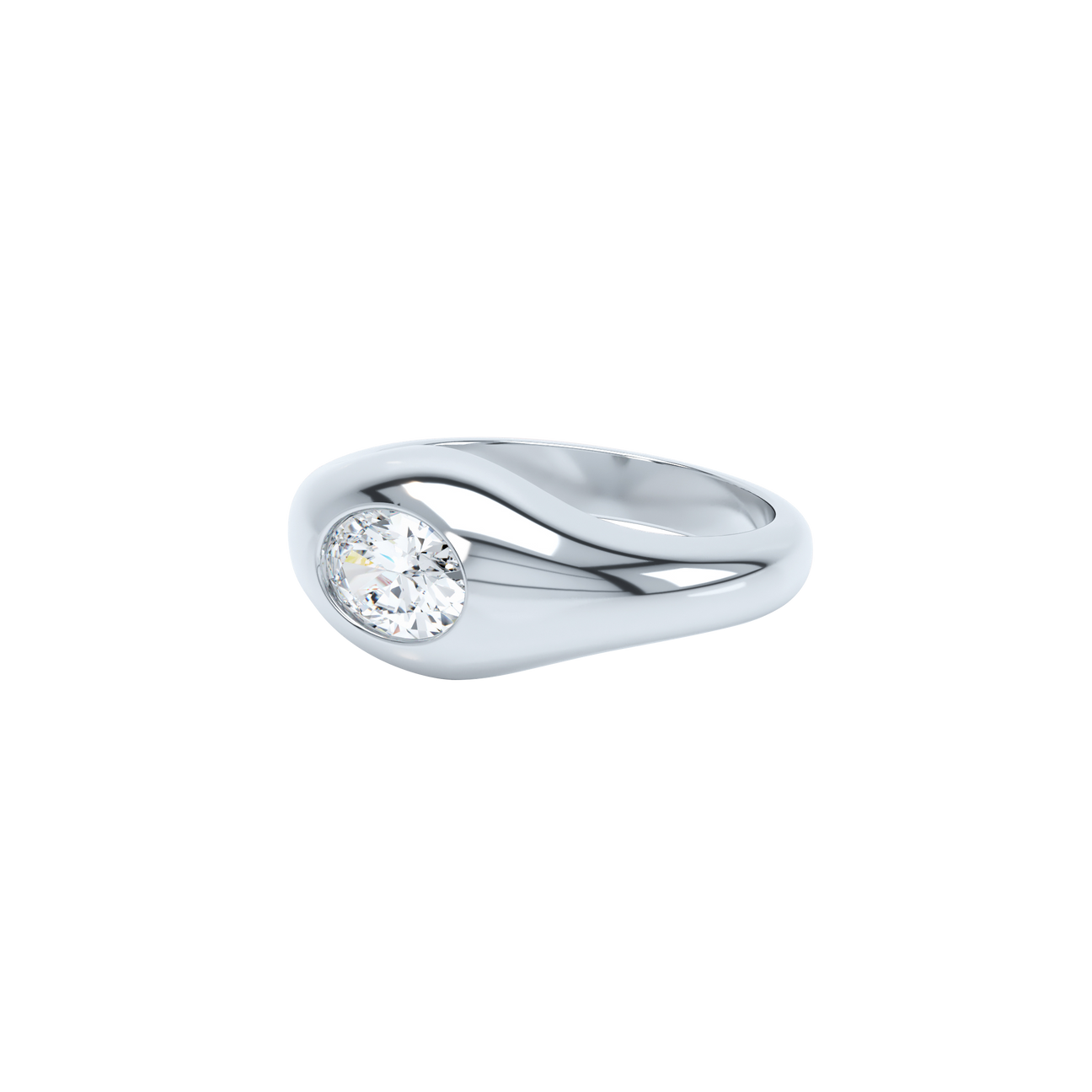 Curve diamond signet ring - Curve diamond signet ring -  The Future Rocks -    3 