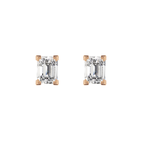 Jupiter solitaire earrings - Emerald Cut Lab-Grown Diamond Solitaire Stud Earrings -  The Future Rocks  -    1 