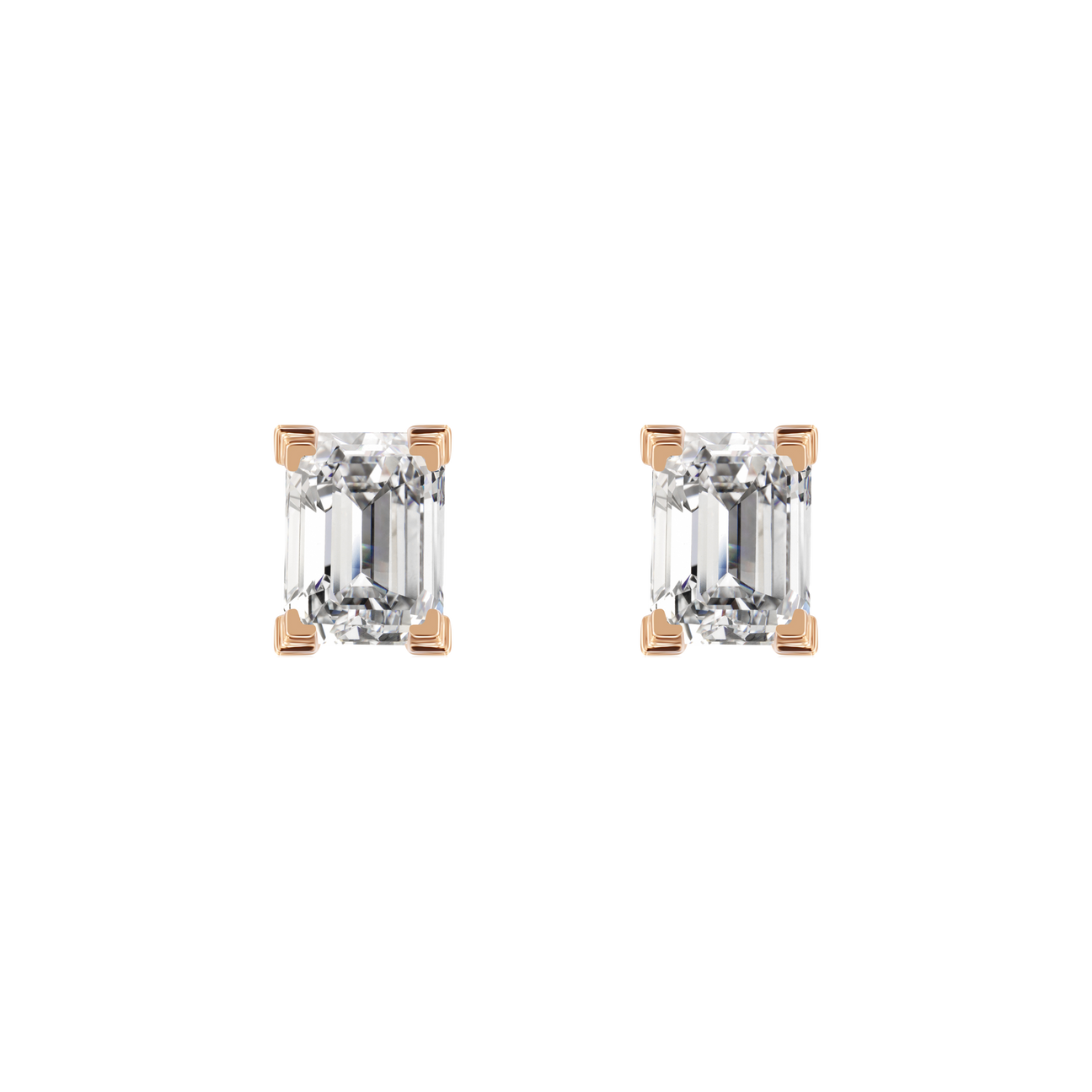  Jupiter solitaire earrings - Emerald Cut Lab-Grown Diamond Stud Earrings -  The Future Rocks -    1 