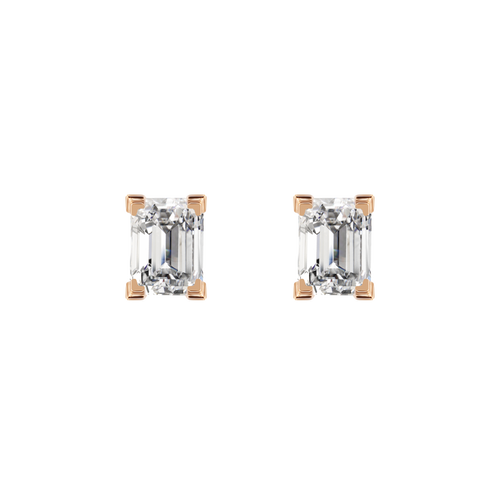  Jupiter solitaire earrings - Emerald Cut Lab-Grown Diamond Stud Earrings -  The Future Rocks -    1 