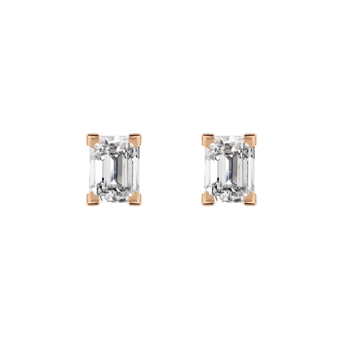  Jupiter solitaire earrings - Emerald Cut Lab-Grown Diamond Stud Earrings -  The Future Rocks -    1 