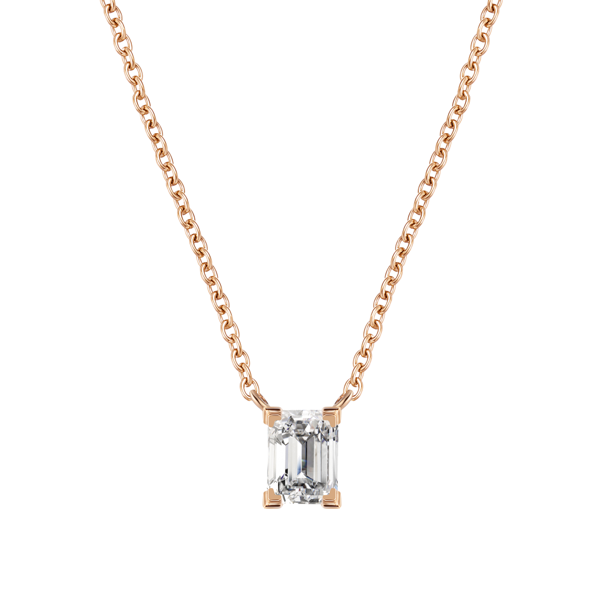  Jupiter solitaire necklace - Emerald Cut Lab-Grown Diamond Solitaire Necklace -  The Future Rocks -    1 