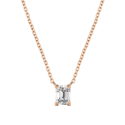  Jupiter solitaire necklace - Emerald Cut Lab-Grown Solitaire Diamond Necklace -  The Future Rocks -    1 