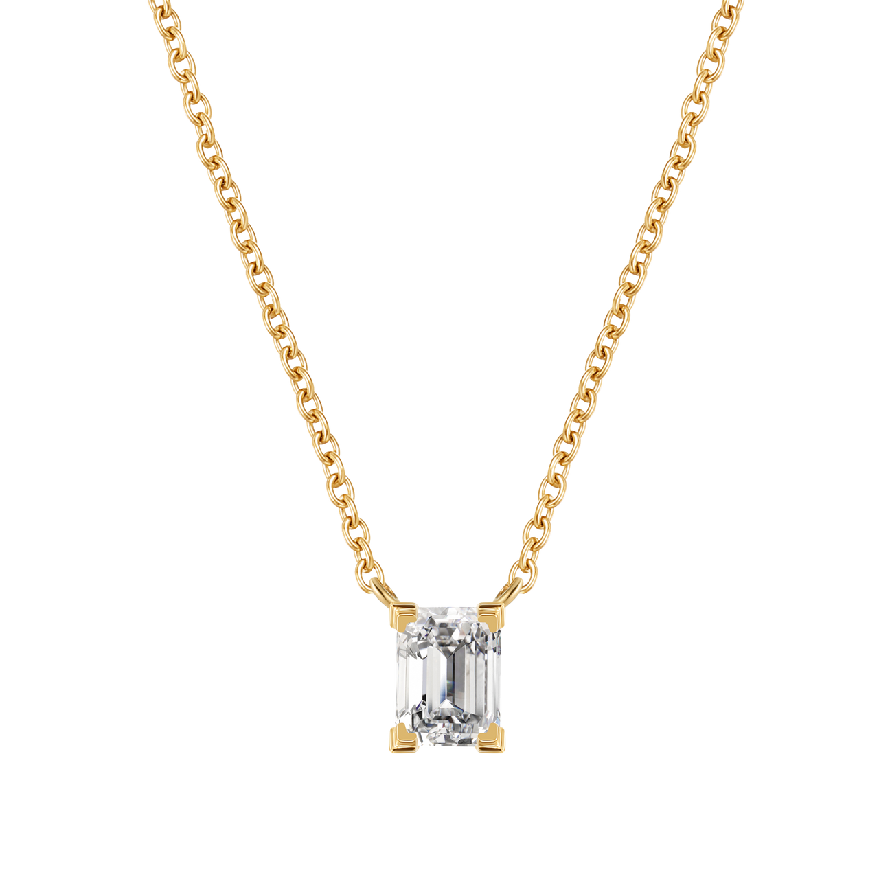  Jupiter solitaire necklace - Emerald Cut Lab-Grown Solitaire Diamond Necklace -  The Future Rocks -    6 