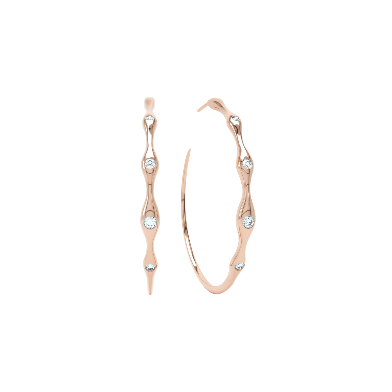  Curve diamond creoles - Curve Diamond Creole Earrings -  The Future Rocks -    5 