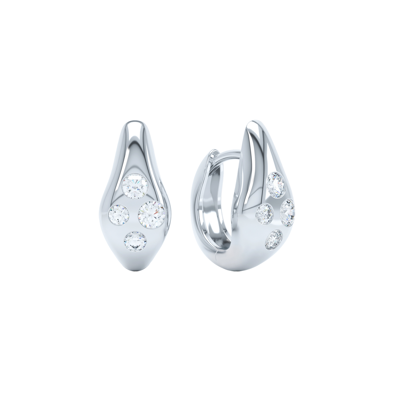  Curve diamond huggies - Curve diamond huggies -  The Future Rocks -    3 