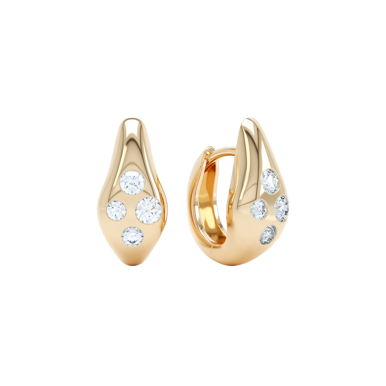  Curve diamond huggies - Curve diamond huggies -  The Future Rocks -    1 