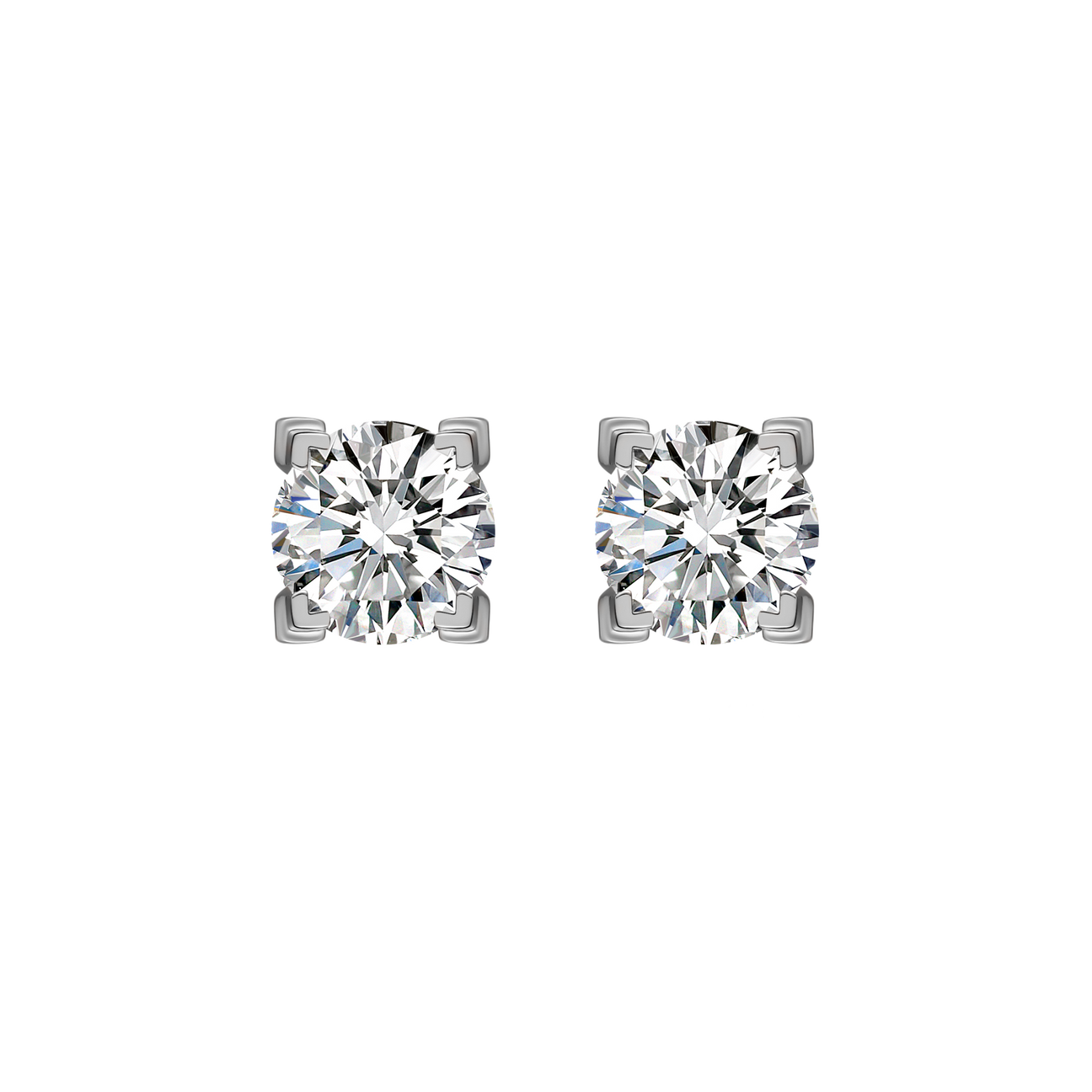  Luna solitaire earrings 0.4ct - Round Diamond Stud Earrings -  The Future Rocks -    4 