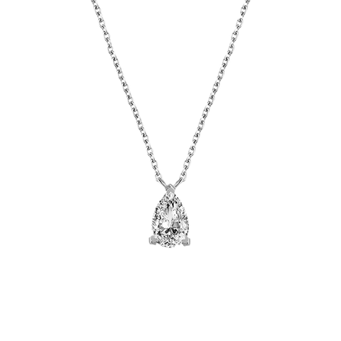  Mars solitaire necklace - Pear Cut Lab-Grown Diamond Solitaire Necklace -  The Future Rocks  -    3 