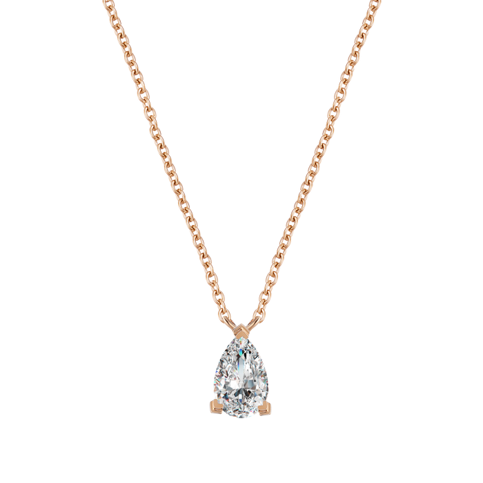  Mars solitaire necklace - Pear Shaped Solitaire Diamond Pendant -  The Future Rocks -    1 