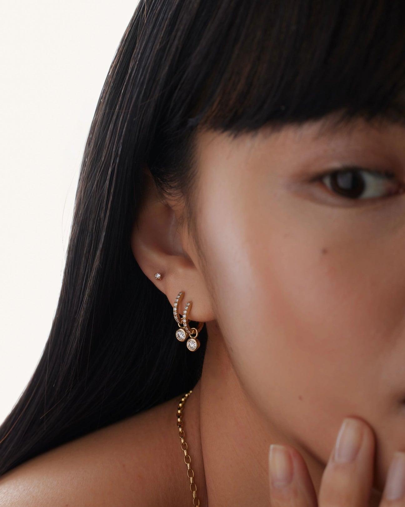  Round diamond earring charm - Round diamond earring charm -  The Future Rocks -    11 