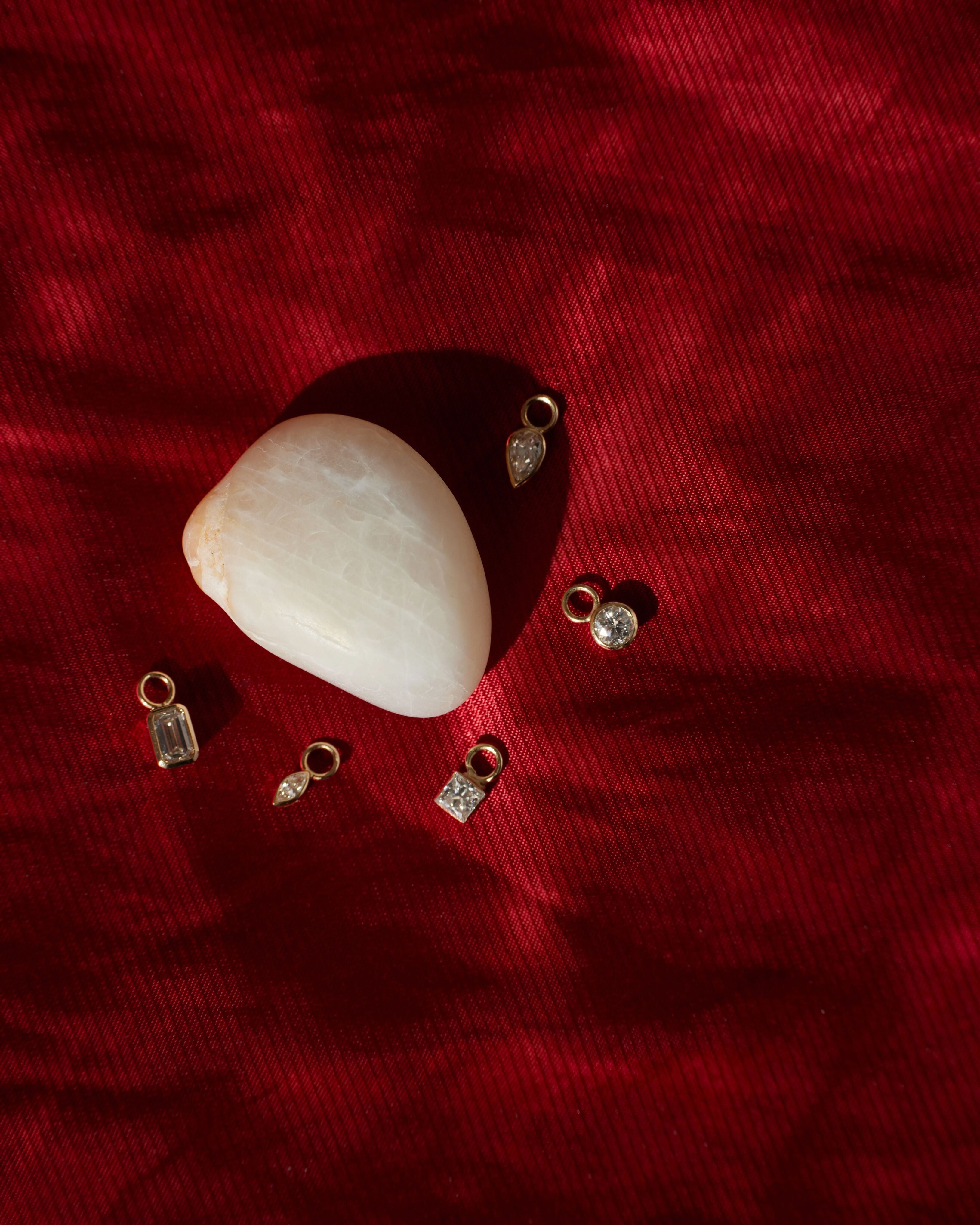  Baguette diamond earring charm - Baguette diamond earring charm -  The Future Rocks -    7 