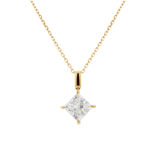  Mercury solitaire bale necklace 2ct -  2ct Princess Cut Lab-Grown Diamond Solitaire Pendant -  The Future Rocks -    1 