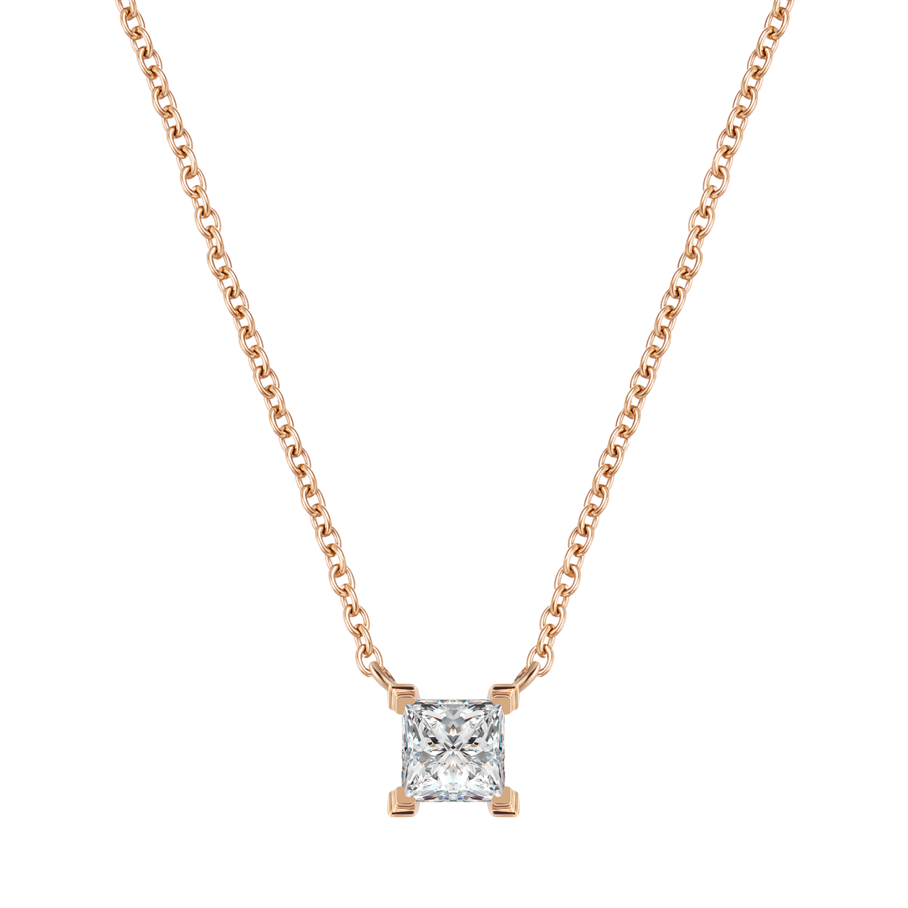  Mercury solitaire necklace - Princess Cut Lab-Grown Solitaire Diamond Necklace -  The Future Rocks -    1 