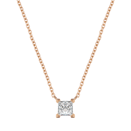  Mercury solitaire necklace - Princess Cut Lab-Grown Solitaire Diamond Necklace -  The Future Rocks -    1 