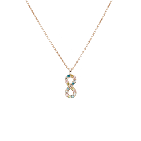 Infinity multi-coloured LGD necklace