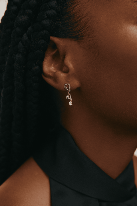  Moon drop earrings - Lab-Grown Diamond Moon Drop Earrings -  The Future Rocks  -    3 