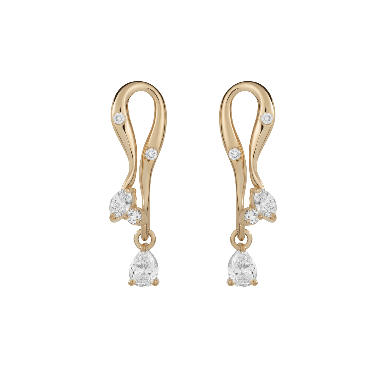  Moon drop earrings - Pear-Shaped Diamond Moon Drop Earrings -  The Future Rocks -    1 