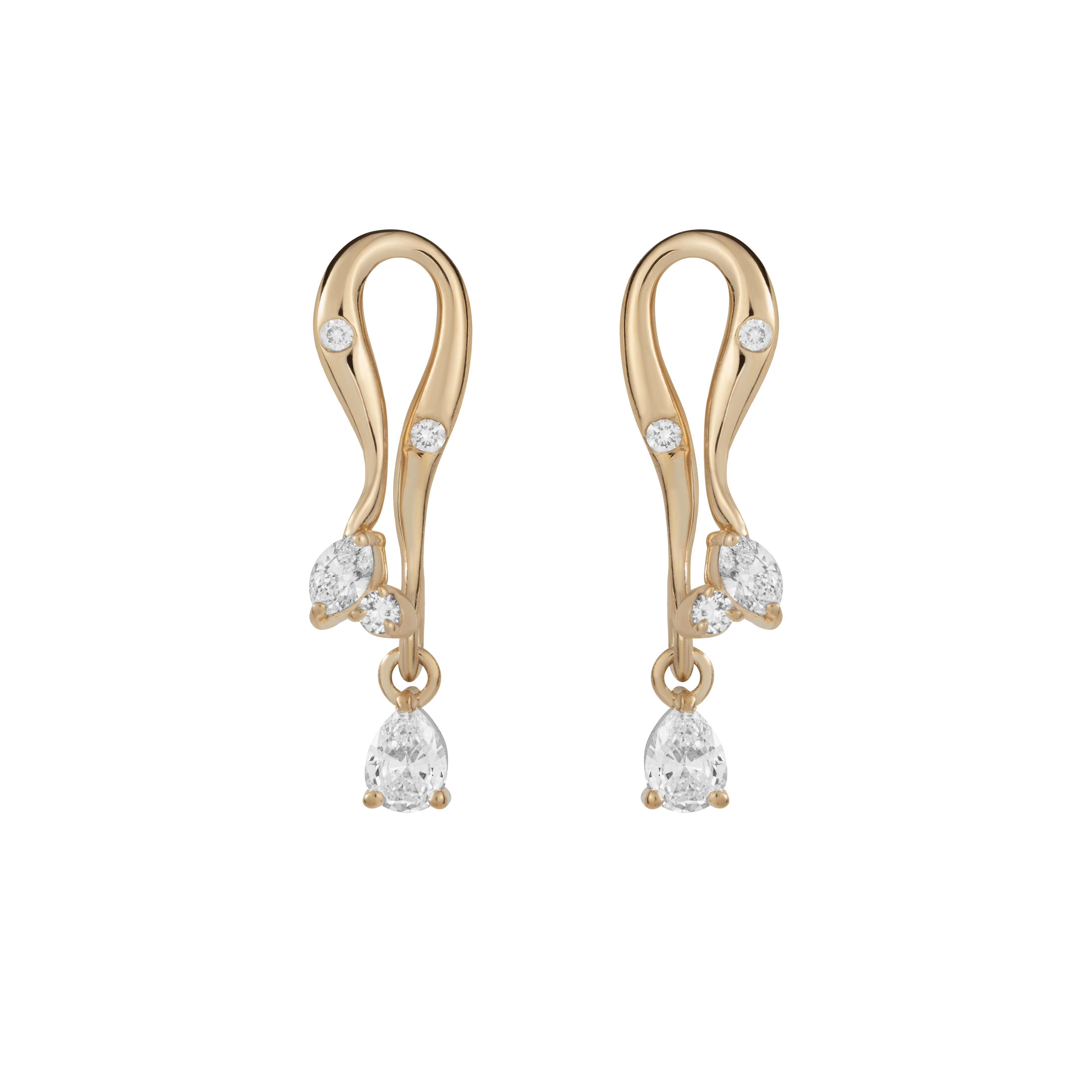  Moon drop earrings - Pear-Shaped Diamond Moon Drop Earrings -  The Future Rocks -    1 