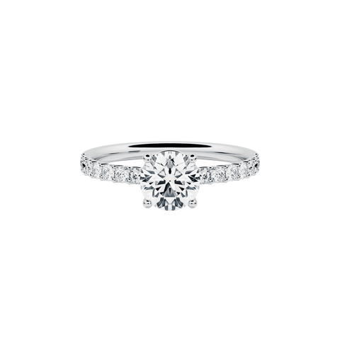  Norah ring - Lab-Grown Diamond Pavé Solitaire Ring -  The Future Rocks  -    2 