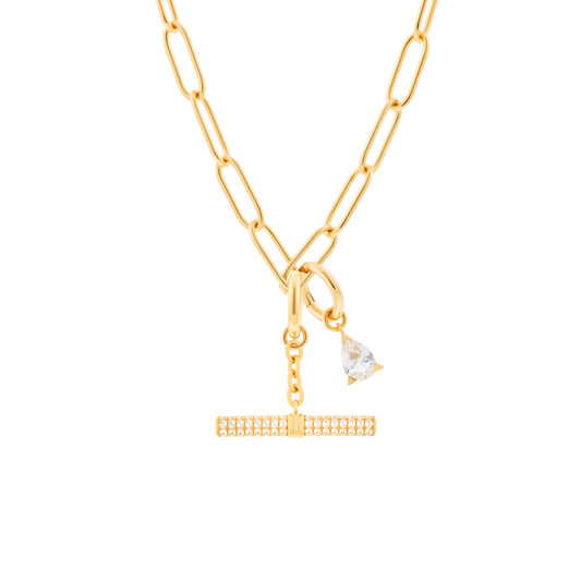  Phoebe necklace with 2 charms in gold vermeil - Phoebe Gold Vermeil Necklace With 2 Sapphire Charms -  The Future Rocks -    2 